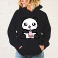 thumbnail image 3 of Nueva moda unisex kawaii lindo panda boba tea impreso sudaderas con capucha hombres mujeres casual manga larga sudaderas con capucha adolescentes tops al aire libre, 3 of 4
