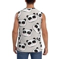 thumbnail image 4 of Lsque Cute Panda Print Men's Cotton Blend Sleeveless Muscle Shirts (S-3XL)- Moisture Wicking, Odor Protection, UPF 30+,XX-Large, 4 of 8