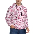 thumbnail image 2 of Pofeuu Flower Butterfly Print Mens Casual Hooded Collar Drawstring Hoodies Pullover Sweatshirts Casual Long Sleeve Shirts-4X-Large, 2 of 7