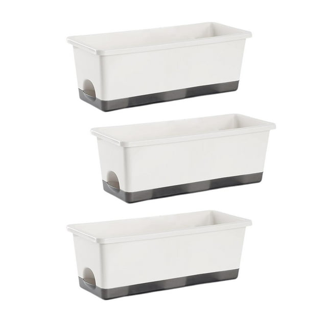 jinwen Window Box Planter Creative Unique Windowsill Planter for Shelf Office Porch White 3pcs