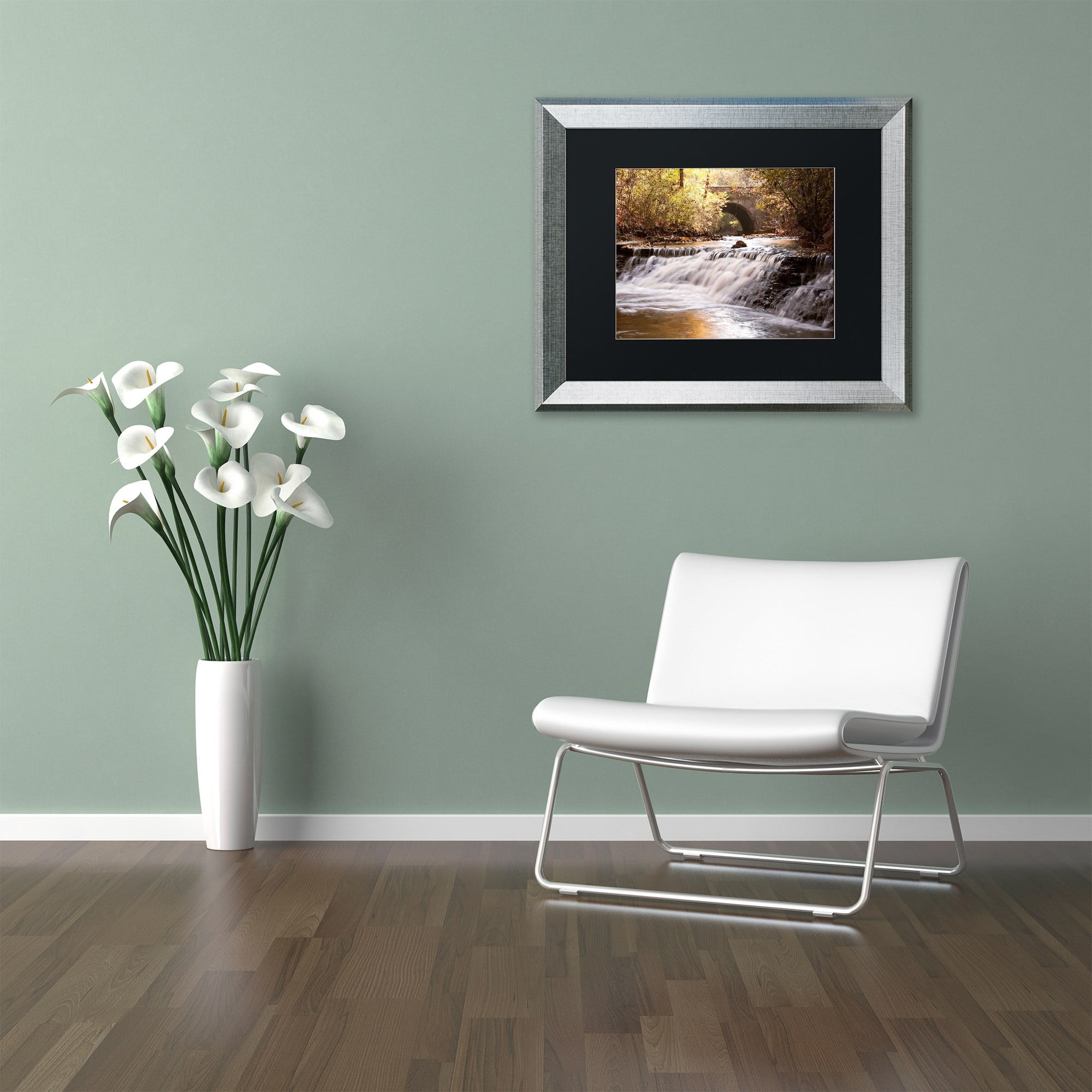 Trademark Fine Art "Avon Falls" Canvas Art by Jason Shaffer, Black Matte, Silver Frame
