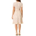 thumbnail image 3 of Allegra K Women's Chiffon Ruffled V Neck Vintage Floral Midi Dress, 3 of 5