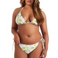 thumbnail image 4 of Garronmavis Lemon Bikini Sets for Women 2 Piece Triangle Top Beazilian Bikini Set Halter String Swimsuits Sexy Swimwear with Mid Rise Bottom Cheeky Bathing Suit, 4 of 6