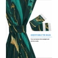 thumbnail image 3 of Marble Green Blackout Door Curtains for French, Glass,Front, Back, Patio Door, Retro Abstract Ombre Gold Nature Cracks Thermal Insulated Rod Pocket Window Curtain Drapes With Tiebacks 25"x72", 3 of 5