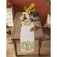thumbnail image 4 of Table Runner Dresser Scarf 13 x 36 Inch Country Bless This Home Yellow Lemon Linen Texture Table Runners Non-Slip Heat Kitchen Dining Table Decor for Indoor Outdoor Home Party Decoration, 4 of 7