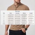 thumbnail image 3 of Awdenio Shirts for Men Short Sleeve Henley T-Shirt Casual Solid Color Button-up Henley Shirt V Neck Tee Tops, 3 of 6