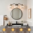 thumbnail image 6 of Deyidn 26" Modern 3-Light Black Gold Bathroom Vanity Light - Dimmable Bathroom Transitional Fixture with Crystal Glass Shades, 6 of 9