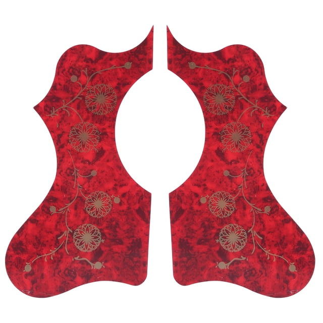 Acoustic Guitar Pickguard Pack, Bright Colour Guitar Guard Guitar Guard Replacement Plastic Pickguard Plate Beautiful Patterns For Beginner For Professional Black,White,Red,Brown