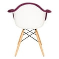 thumbnail image 3 of LeisureMod Willow Modern Velvet Accent Chair With Eiffel Wooden Base Set Of 4 In Purple, 3 of 9