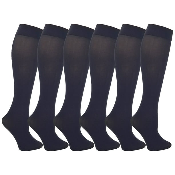 Queen Size Trouser Socks for Women, 6 Pairs Plus Stretchy Opaque Knee ...