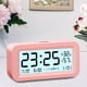 thumbnail image 4 of Reloj despertador digital inteligente con función de repetición luminosa y temperatura y fecha. Rosado, 4 of 6