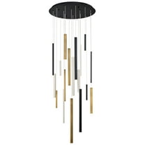 Chandelier 18 Light-Black/Satin Nickel/Antique Brass Finish Eurofase Lighting 31445-045