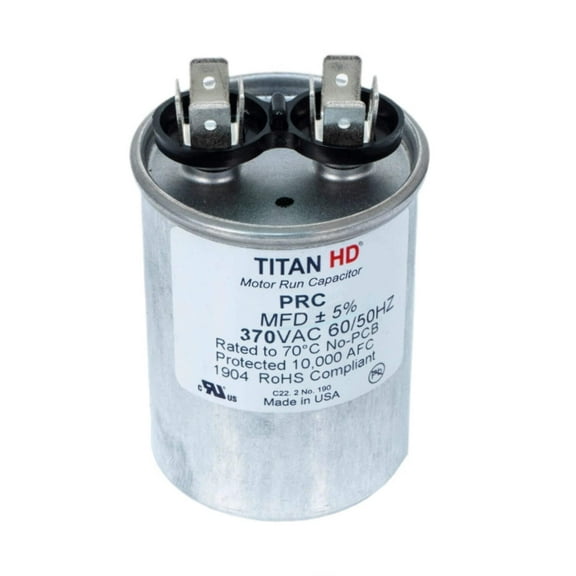 TITAN HD Run Capacitor 25 MFD 370 Volt Round