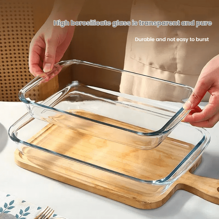 High borosilicate glass 9x16-inch baking dish with lid for oven