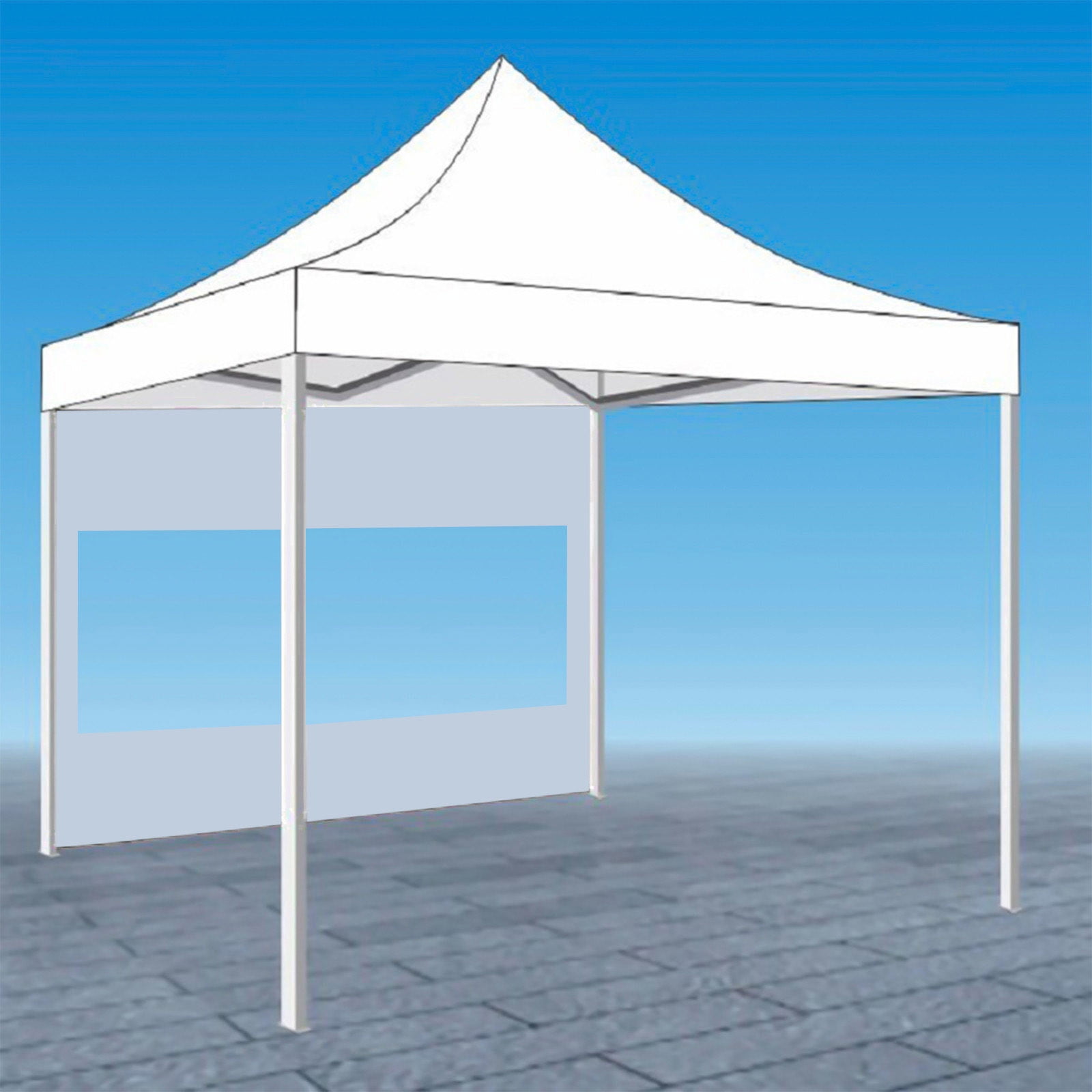 BGZLEU White Canopy Tent,Translucent Tent,Portable Pop Up Outdoor Gazebo with 1 Sidewall,UV ProtectionTent,Come with Carry Bag - Blue