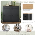 thumbnail image 4 of EUROCO Shoe Cabinet with 4 Flip Drawers and Adjustable Panels,Freestanding Shoe Racks Storage with Wood Grain Pattern Top, Shoe Rack Organizer Entrance Narrow Closet for Entryway Hallway, Black, 4 of 8