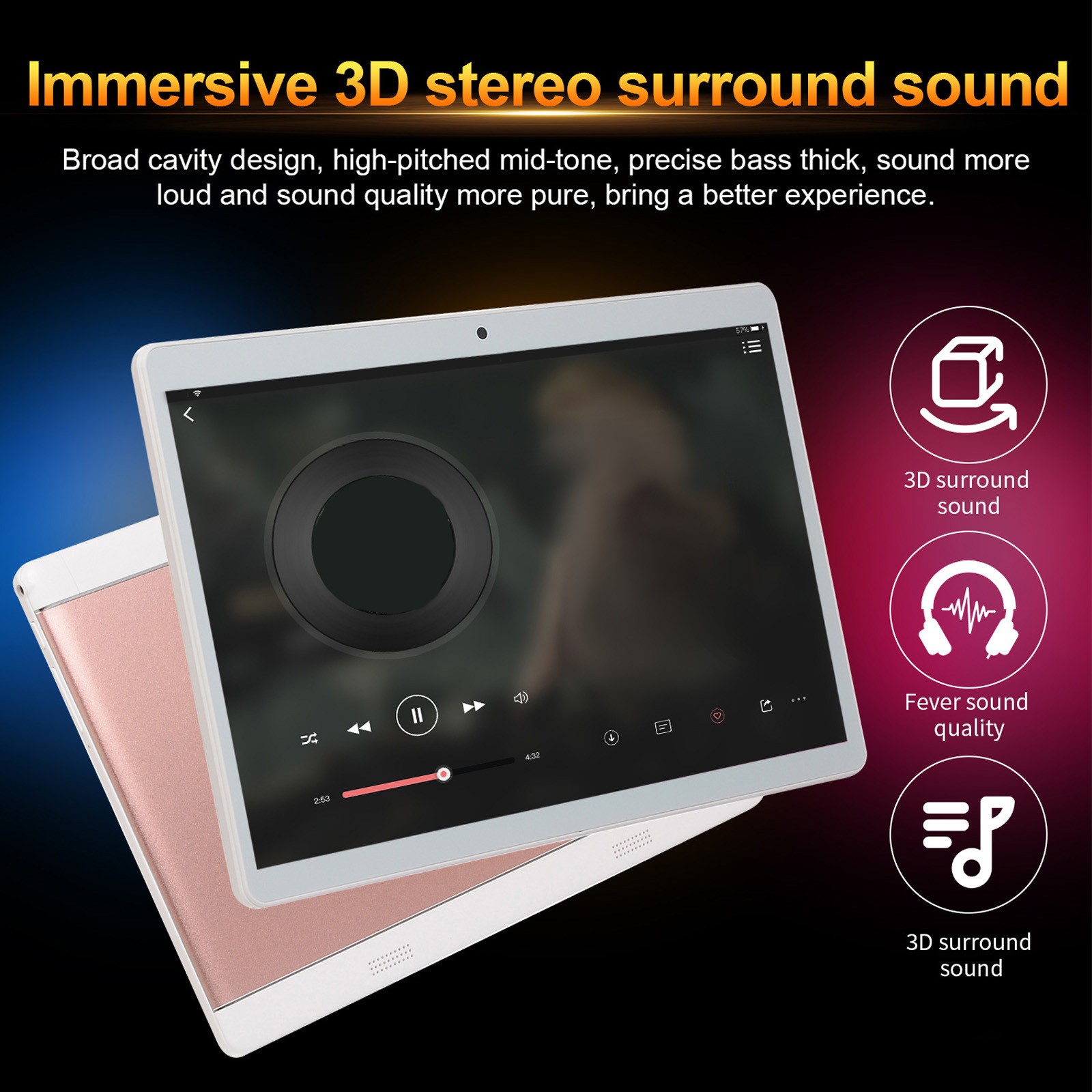 10.1-inch Android Tablet, Octa-Core Processor, 1GB RAM, 16GB Storage, WiFi, Bluetooth, GPS, 0.3MP Front & 2MP Rear Camera