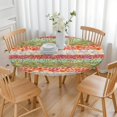 thumbnail image 3 of Pioneer Flower Floral Print Pattern Round Fitted Tablecloth with Elastic Edge,Dining Table Cover Waterproof,Outdoor Round Tablecloth for Camping,Dining,Indoor and Outdoor, 3 of 7
