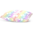 thumbnail image 4 of Butterflies On Rainbow Stripes Velvet Oblong Lumbar Plush Throw Pillow Cover/Shams Cushion Case - 16x24in - Decorative Invisible Zipper Design for Couch Sofa Pillowcase Only, 4 of 7