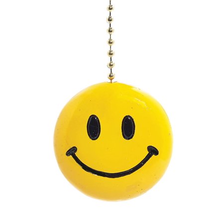 

Sunny Yellow Iconic Smiley Face Decorative Ceiling Fan Light Pull 3 Dimensional