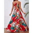 thumbnail image 5 of EASYBRA Womens Tropical Print Maxi Slip Dress Sleeveless Backless Thigh Split Summer Beach Vacation Dress, 5 of 6