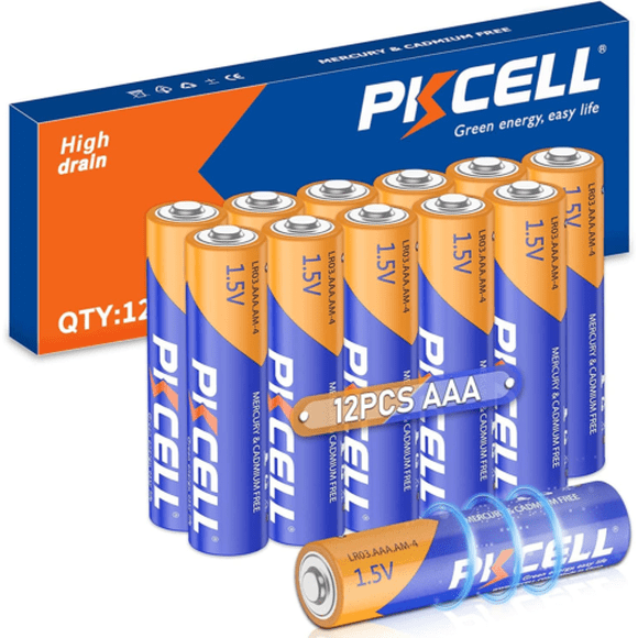 PKCELL AAA MN2400 LR03 LR3 E92 AM4 Batteries 1.5V Triple A Alkaline Battery for Keyboards Clocks Toys Remote Controls 12Pcs