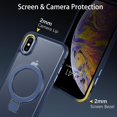 thumbnail image 6 of for iPhone Xs Max Case  with Ring Stand[Compatible with Magsafe], Full Body Protective Cover Slim Shockproof Kickstand Phone Case for Apple iPhone Xs Max 6.5", Blue, 6 of 16