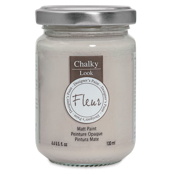 Fleur Chalky Look Paint - Mr. Grey, 4.4 oz jar