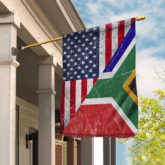 American Flag USA South Africa Half American Friendship South African Patriotic Garden Flag (29.5x39.5) Double Sided-USA Flags Premium Polyester-Decorative Indoor Outdoor Flag