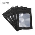thumbnail image 3 of Uxcell 5.1x3.1" Holographic Bags, 100 Pack Aluminized Plastic Resealable Storage Bags for Small Things, Black, 3 of 5