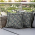 thumbnail image 3 of Pack of 2 Blue Boho Outdoor Pillow Covers Decorative, Waterproof Pillow Protector, Vintage Ethnic Tribe Abstract Art Floral Throw Pillowcases Accent Cushion Cases for Patio Couch Sofa 24"x24", 3 of 8