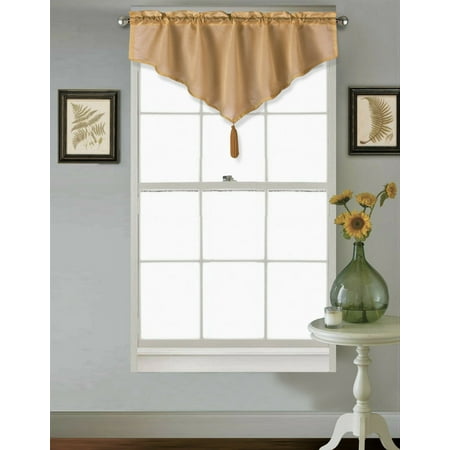 Lilac Nursery Decor PERFECT DÉCOR FOR YOUR WINDOW VINCE GOLD SOLID COLOR SEE THRU VALANCE TASSEL ROD POCKET SEMI SHEER WINDOW TOP CURTAIN KITCHEN ,NURSERY,BATHROOM, WEDDING SIZE 40