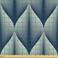 thumbnail image 2 of Ambesonne Geometric Fabric by the Yard Upholstery, Abstract Leaves Pattern, 1 Yard, Indigo and White, 2 of 5