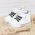 thumbnail image 2 of Povozer Baby Boys Girls Shoes High Tops Ankle Sneakers Soft Anti-Slip Sole for First Walkers(White,5 Toddler), 2 of 6