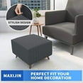 thumbnail image 3 of SEase Jacquard Ottoman Slipcovers Folding Storage Stool Furniture Protector Cover Soft Thick Rectangle Foot Rest Slipcover with Elastic Bottom Length 23-31" Dark Gray, 3 of 13