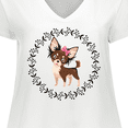 thumbnail image 4 of Inktastic Long Haired Chihuahua Dog Women's Plus Size V-Neck T-Shirt, 4 of 5