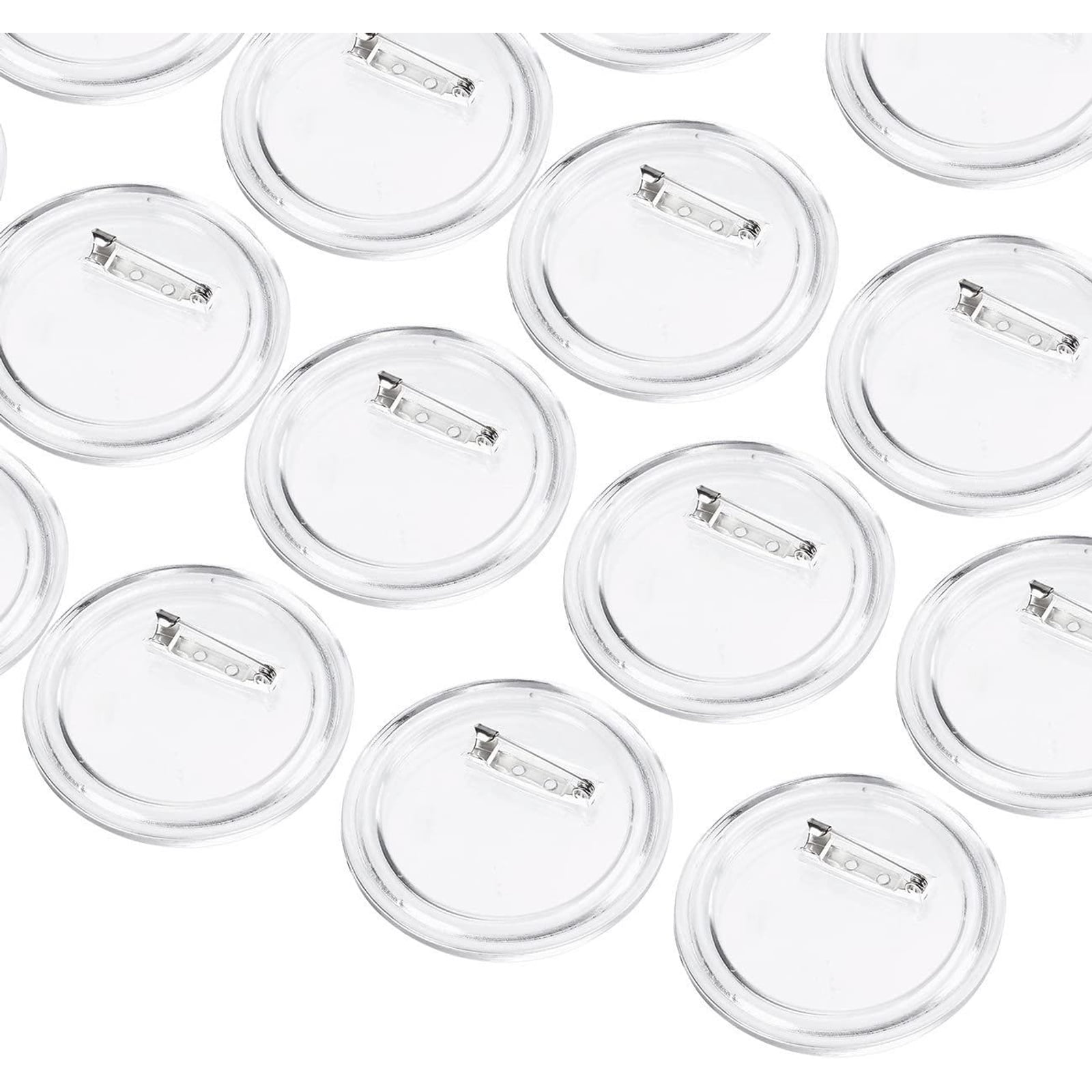 50 Pack Acrylic Design Button Badge Clear Button Pin Badges Kit for Craft Supplies 2.25Inch DIY Badges