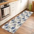 thumbnail image 2 of Runner Rugs 2x6 Ft, Navy Blue Floral Non Slip Area Rugs for Kitchen Bedroom Entryway, Vintage Flowers Elegant Pastoral Rustic Washable Carpet Runner Rug Floor Mats for Bedroom Home Decor, 2 of 9