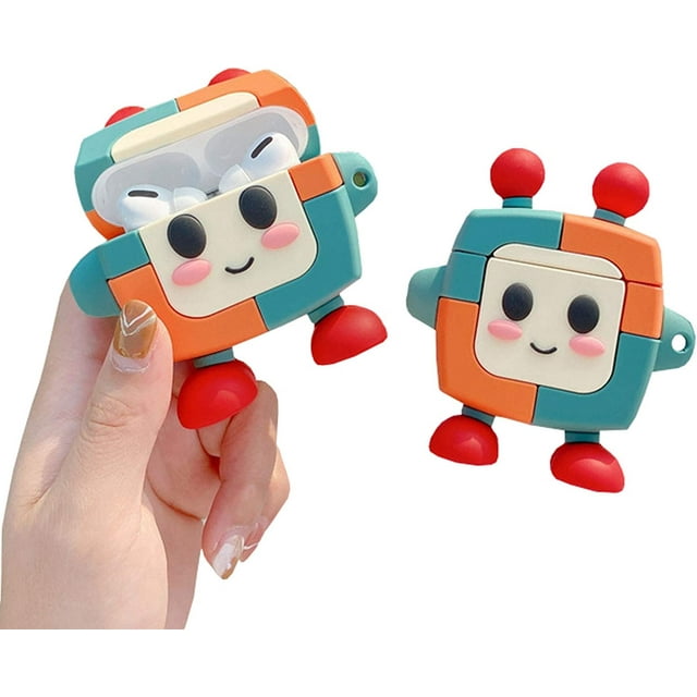 HTOOQ 3D Creative Happy Pink Cheek TV Design Air pods Cover Fresh Bright Television Soft Silicone Anti-scratch Wireless Earphone Protector Compatible with Airpods Pro CarabinerAirpods Pro-