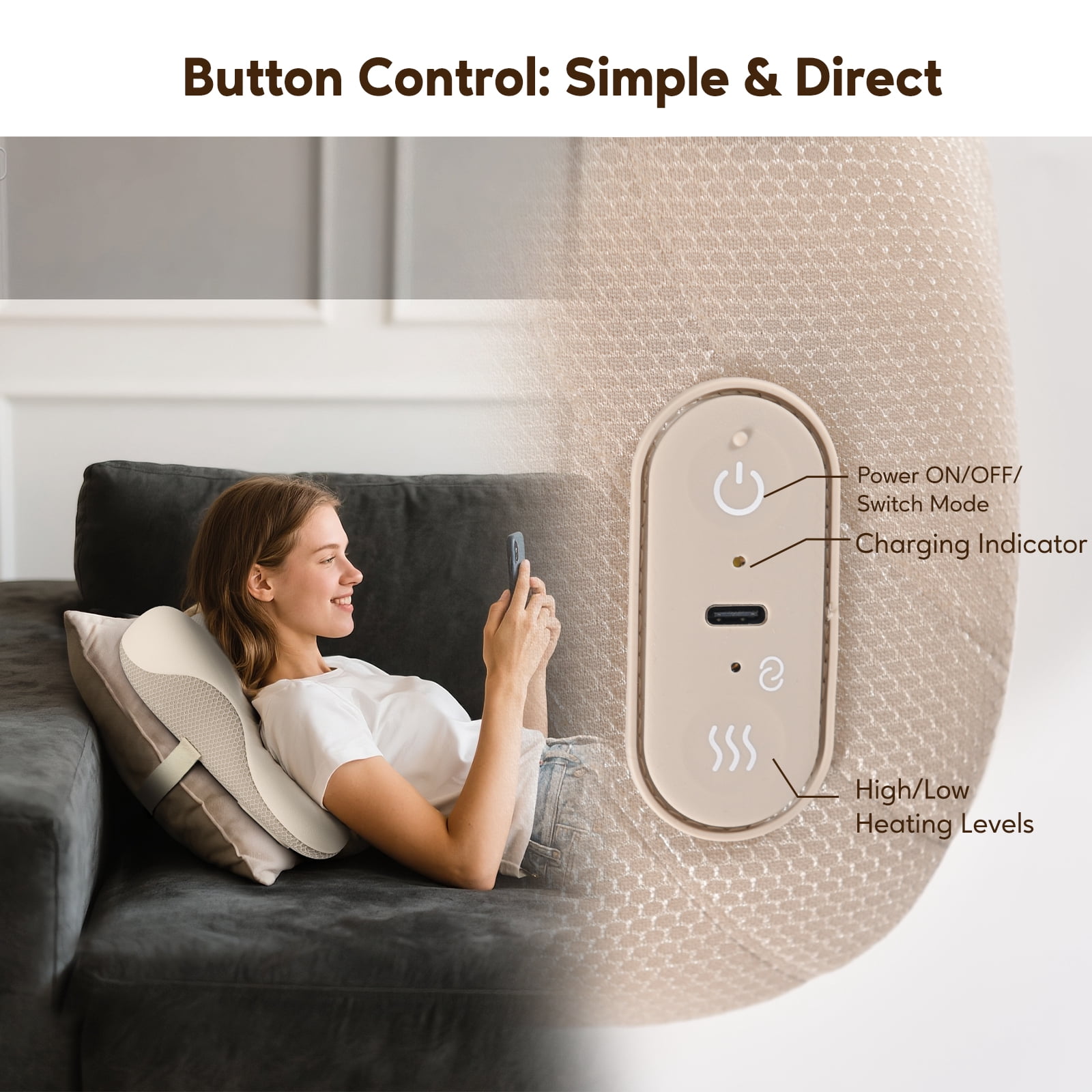 Arboleaf Cordless Shiatsu Back Massager with Heat, Game Day Relief for Soccer Fans – Deep Tissue Relief, Bluetooth App, Father's Day Gift