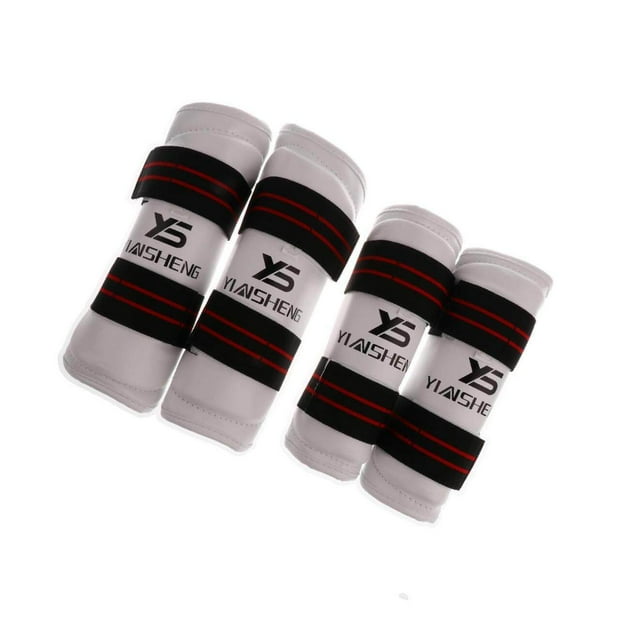 Taekwondo Shin Guard/Leg Protector + Taekwondo Protector Arm Guard/Elbow Taekwondo Protector Boxing Protector Set XL White