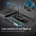 thumbnail image 5 of For iPhone 17 Pro Max Slim Fit Shockproof Hybrid with Slide Camera Cover & Rotated Ring Kickstand, [Military-Grade] Phone Case For iPhone 17 Pro Max 6.9",Black,For iPhone 17 Pro Max, 5 of 8