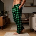 thumbnail image 6 of Maean Men's Pajama Pants Plaid Straight Leg Loose Elastic Waist Lounge Bottom Loungewear with Pockets, 6 of 7