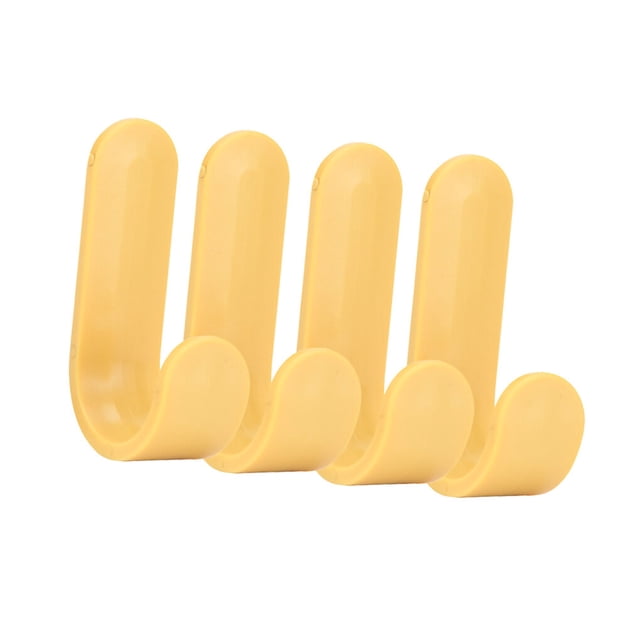 Bearachild 4 unids/set ganchos para toallas perchas de puerta de plástico perchas de pared autoadhesivas sombrero Almacenamiento y organización del hogar Amarillo