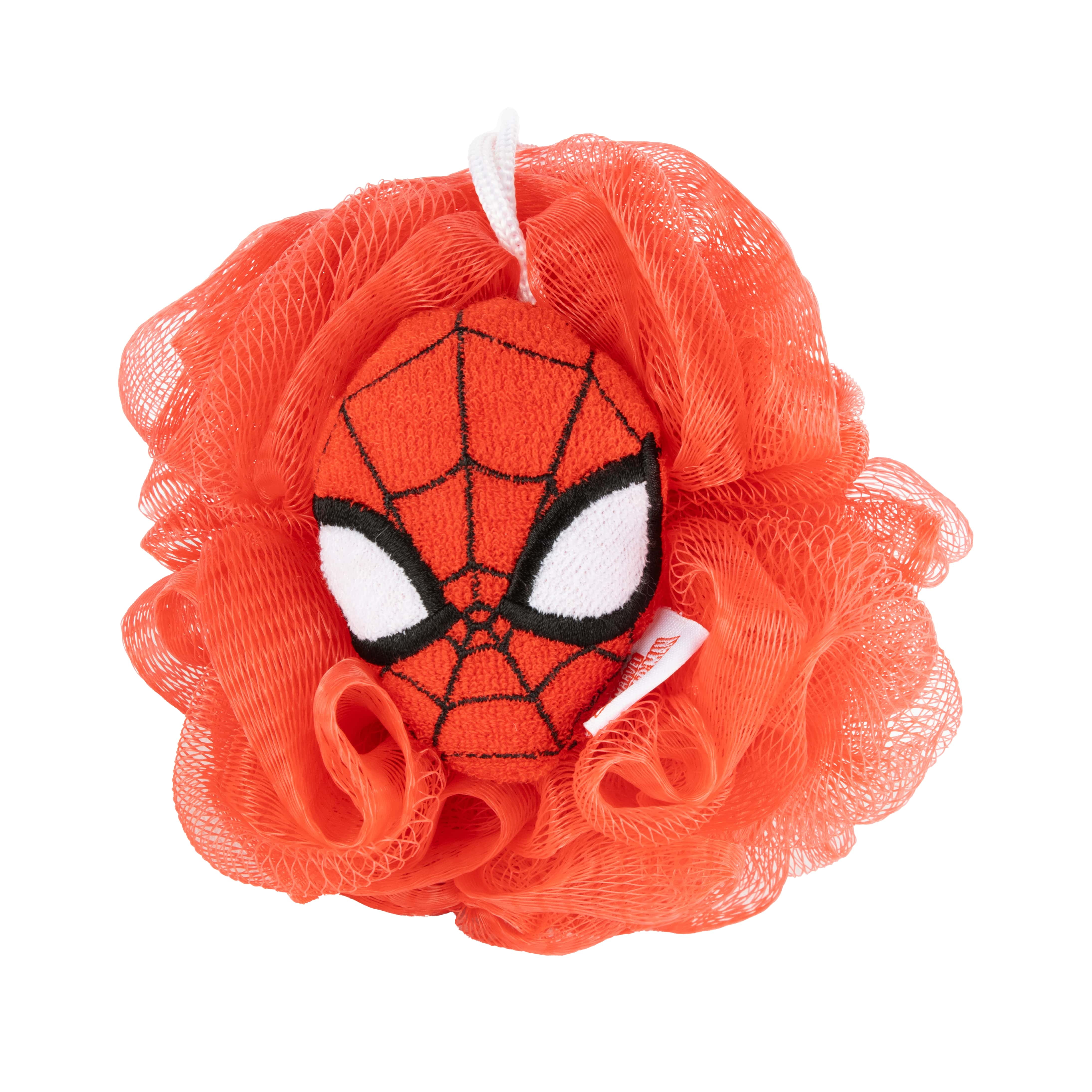 (4 pack) Marvel Kids 5" Spider-Man 3D Loofah, Polyester, Red