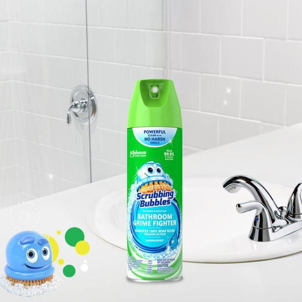 Scrubbing Bubbles® Bathroom Cleaner and Disinfectant, Kills Germs on Tubs, Shower Walls and More, Rainshower Scent, 623g
