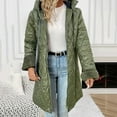 thumbnail image 5 of Hooded Jacket for Women Oversized Colorblock Quilted Padded Coat Warm Thick Zip-up Winter Mid-length Outerwear for Going Out, 5 of 6