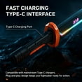 thumbnail image 5 of Cyberpunk Toy Sword – Auto-Eject Blade, Mist/Fog Visuals & Motion Sound Fx, Led USB-C Rechargeable, Replaceable Flint Sparks Included Blue Short toy sword, light up swords for Teens, 5 of 7