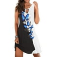 thumbnail image 2 of WILLBEST Vestidos Casuales para Mujer Vestido Suelto de Verano para Mujer, sin Mangas, Estampado Floral, Cuello En V, Ahuecado, Informal, para Playa, Minivestido XXXXGrande, 2 of 3
