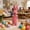 Pink, variant on hulanddfd Ceramic Bunny Rabbits Figurine Decor, Flocked Standing Bunny Figurine with Bow Pink Porcelain Modern Tabletop Art Home Statues Decoration for Easter Decoration
